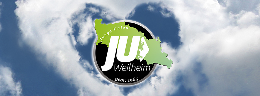 Banner: Lebkuchenherz mit Aufschrift -I Love JU-